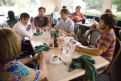 at the restaurant's table