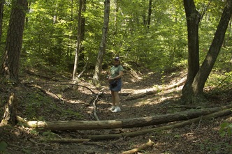 Kathy in sunken trace