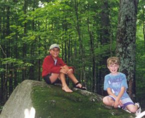 on a boulder